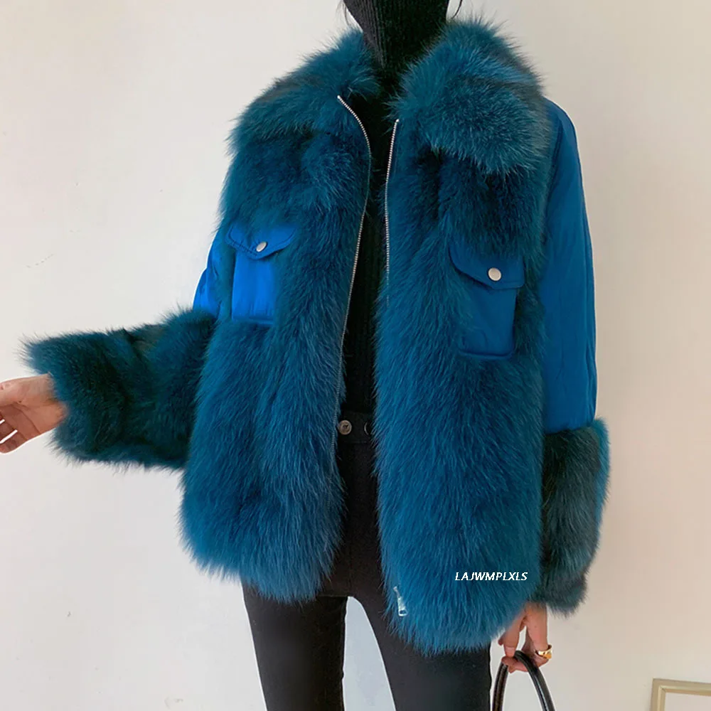 2022 New Fur Coat Female Winter Luxury Fox Fur Duck Down Jacket Women Clothes Tops Jackets Hiver