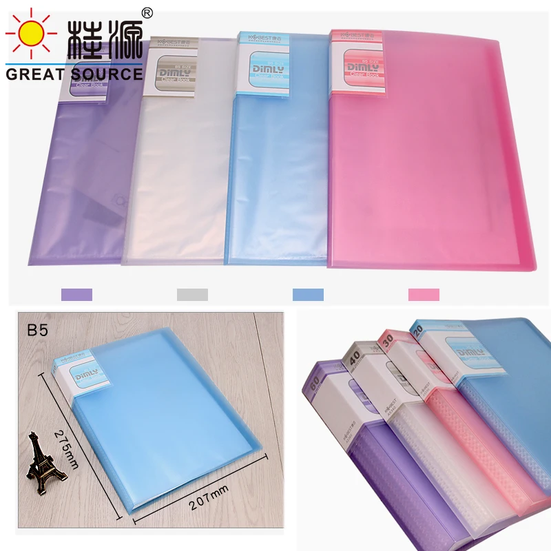 MQQ B5 Presentation Book 40 Transparent Pockets Display Book Project Folder Fancy Color W208*L275mm ( 8.19