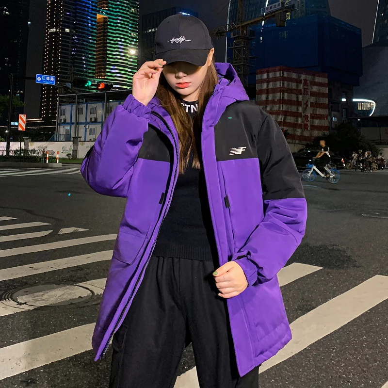 2021 new couples plus down fashion casual short warm down jacket men's hooded coat high quality brand Beautiful purple winter