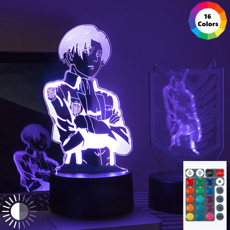 

27 Patterns Attack On Titan Anime Lamp Manga Figure Attaque Aot Titan Hange Zoe Shingeki No Kyojin Armin Arlert Gift Night Light