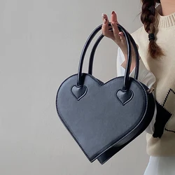 Fashion Design Women's Shoulder Bag Vintage Cool Girls Love Heart Handbags Retro Female Black Small Tote Purse Messenger Bags