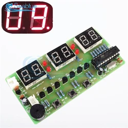 LED orologio digitale Kit fai da te 6 bit C51 AT89C2051 Chip Kit sveglia elettronica FR-4 PCB con cicalino Kit di apprendimento per Arduino