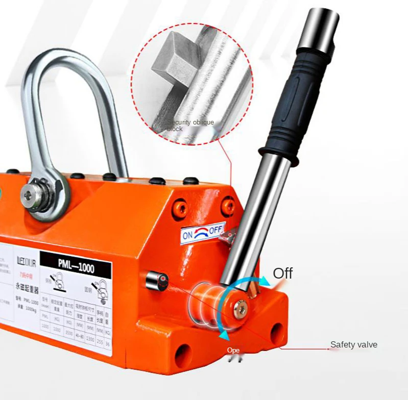 400KG Permanent Magnet Crane Magnetic Lifter Heavy Duty Steel Crane Hoist Lifting Magnet Industrial Magnetic Chuck