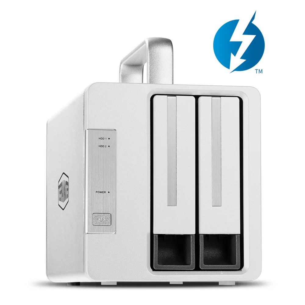 Imagem -06 - Terramaster-gabinete de Disco Rígido Externo Thunderbolt Armazenamento de Disco 2-bay Diskless Grau Profissional Td2