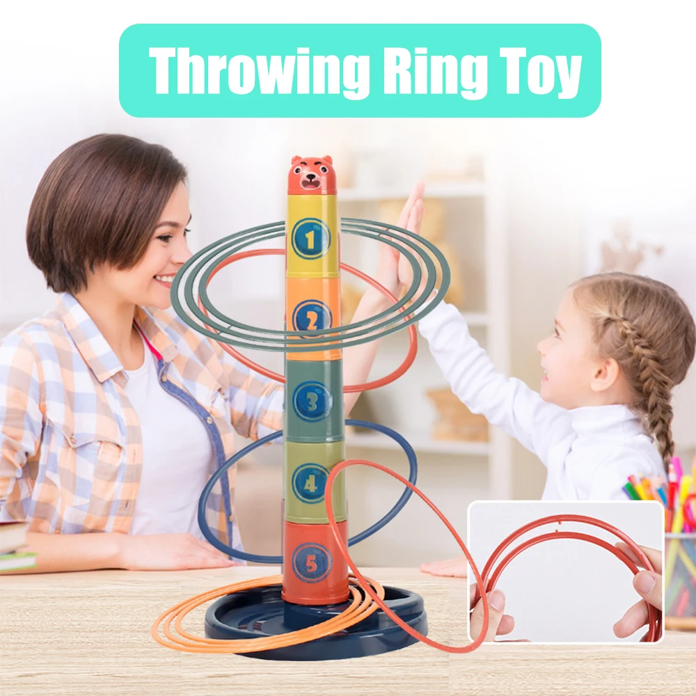 

Children Throw Circle Game Ferrule Stacked Toys Fun Indoor Outdoor Parent-Child Interactive Circle Layers Early Education Gift