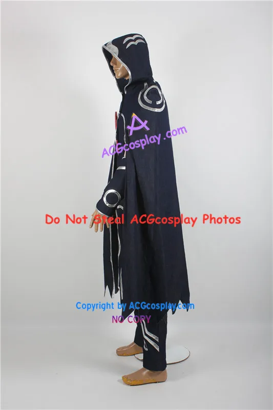 Jace Beleren cosplay costume dark navy blue denim fabric made include pvc emblem props acgcosplay costume