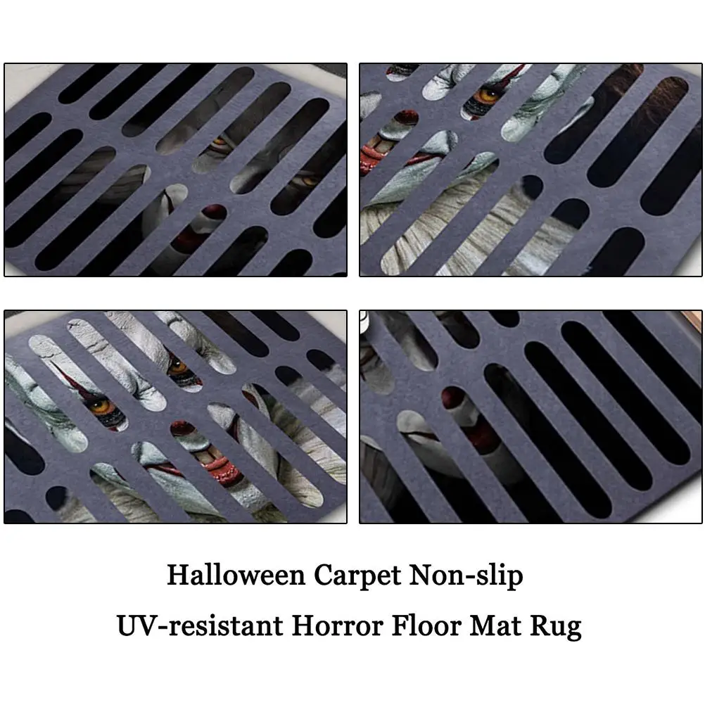 For Halloween Front Door Decor Halloween Clown Door Mat Clown Floor Carpet Horror Welcome Door Mat