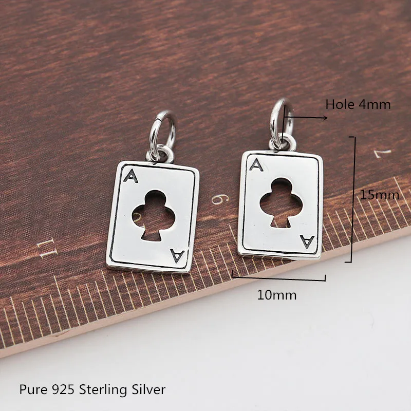 Buyee 925 Sterling Silver DIY Jewelry Accessories Elegant Poker Small Pendant Charms for Women Bracelets DIY Jewelry Making