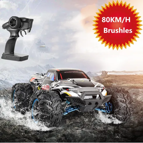 1:10 大型高速 80 キロ/h 4WD リモートコントロール RC カー 2.4 グラム 4WD ブラシレスモーターロッククロールオフロード合金レーシング RC トラックおもちゃ