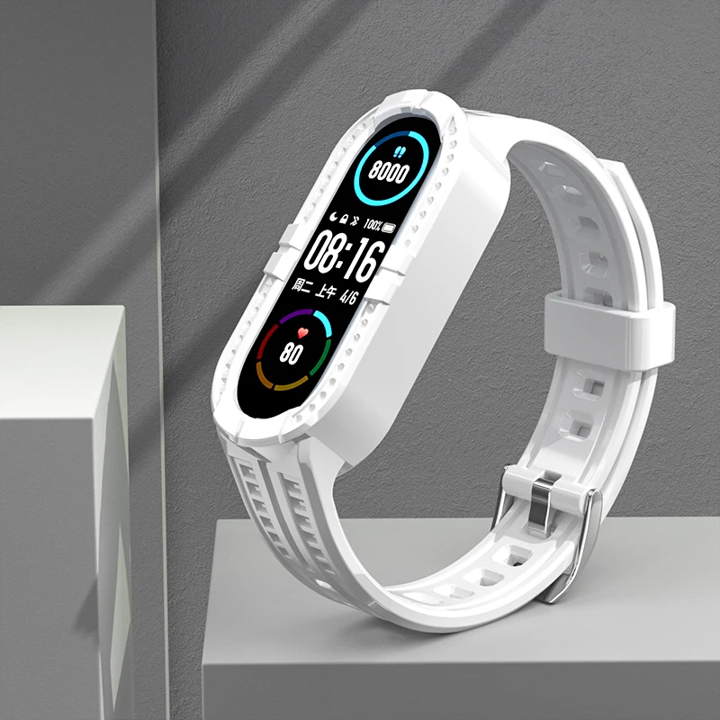 Correia TPU transparente para Xiaomi Mi Band, pulseira de silicone macio impermeável, pulseira de moda, 7, 6, 5, 4, 3