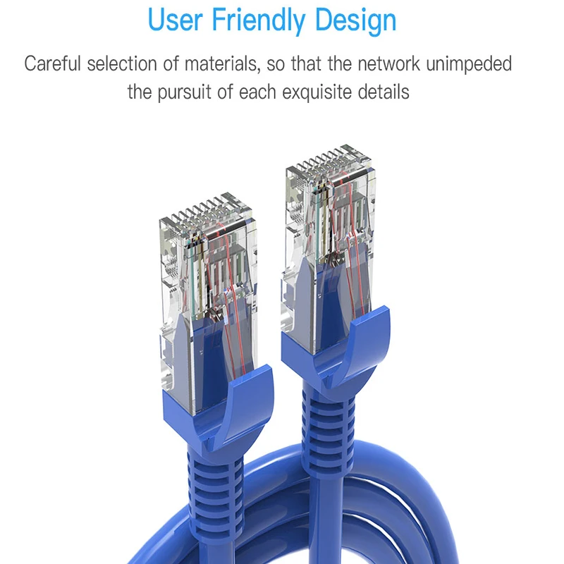 Blue Ethernet Internet LAN CAT5e Network Cable for Computer Modem Router