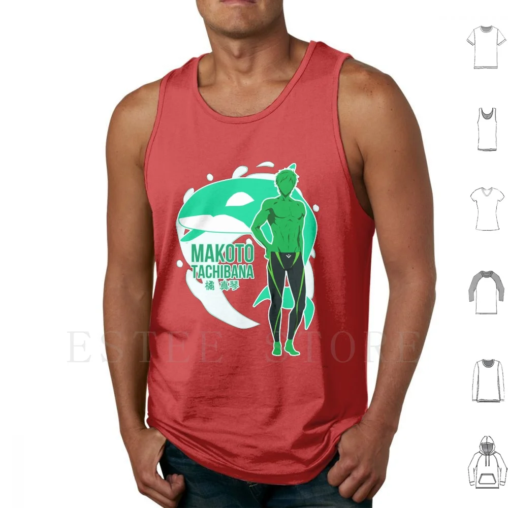 The Orca Tank Tops Vest Sleeveless Free Swimming Anime Iwatobi Iwatobi Swim Club Swimming Anime Uniform Tv _ Free Tachibana