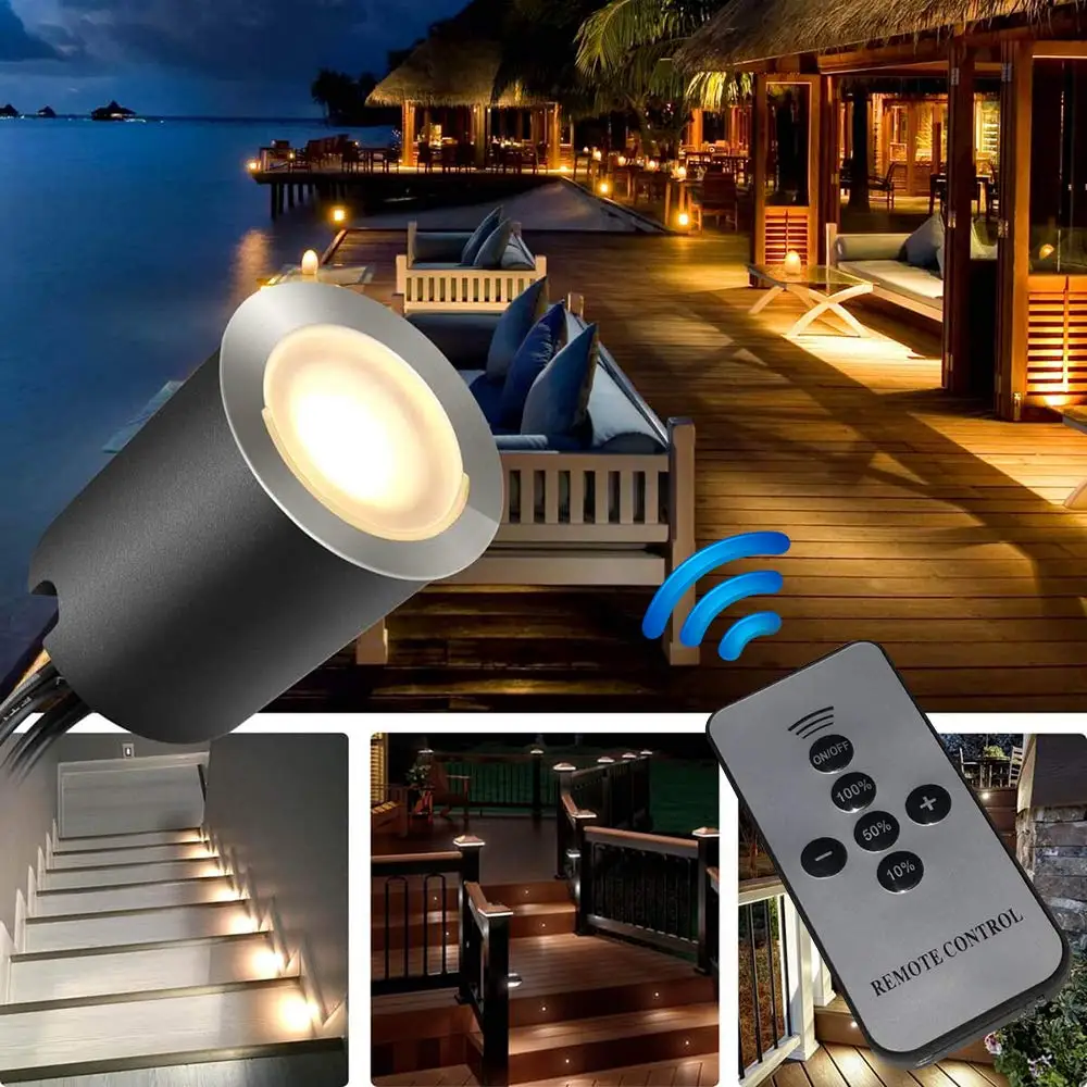 LED Lights Dimmer, SMY Deck Lights Dimmer with RF Wireless Remote Controller in Waterproof IP67 for SMY Lighting LED Deck Lights