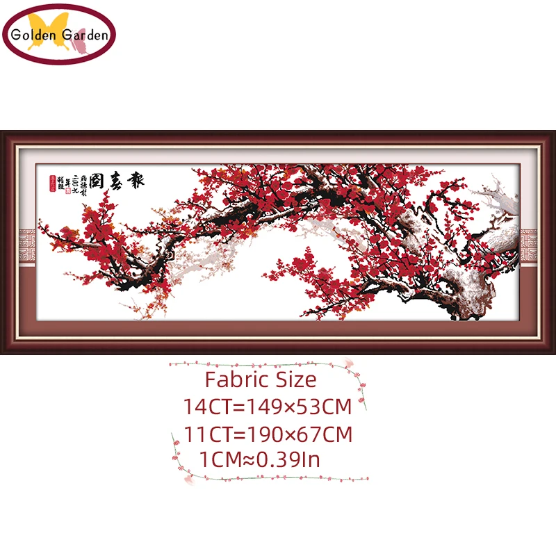 

GG Announcing The Coming of Spring Counted&Stamped 11CT14CT Chinese Cross Stitch Embroidery Needlework Sets for Home Decor