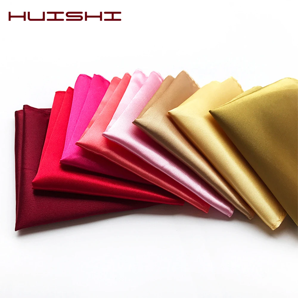 

HUISHI Satin Handkerchief For Men Candy Color Mens Suits Pocket Pocket Square Business Chest Square Suit Napkin Solid Hankies