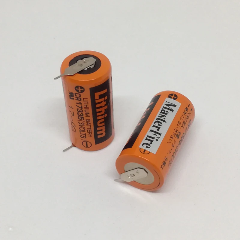 Batteria al litio primaria industriale MasterFire 2 pz/lotto Sanyo PLC CR17335 3V CR17335(3volt) batterie con piedini di saldatura