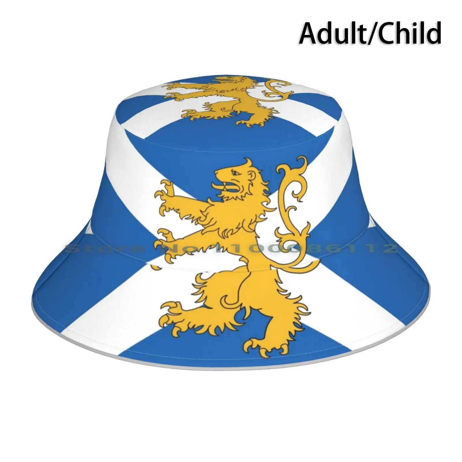 Scottish Flag With Lion Bucket Hat Sun Cap Saltire Scotland Scottish Flag Uk Britain United Kingdom Foldable Outdoor Fisherman