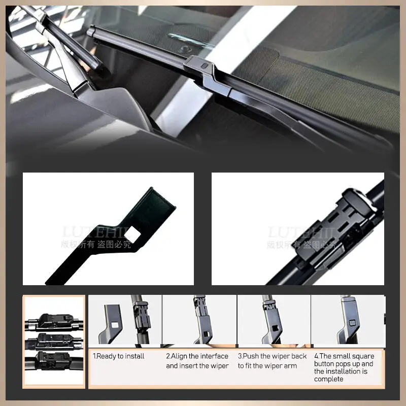 For Ford S-Max Smax 2009-2015 2010 2011 2012 Wiper Front & Rear Wiper Blades Windshield Windscreen Window Brushes 30"+26"+13" view 2