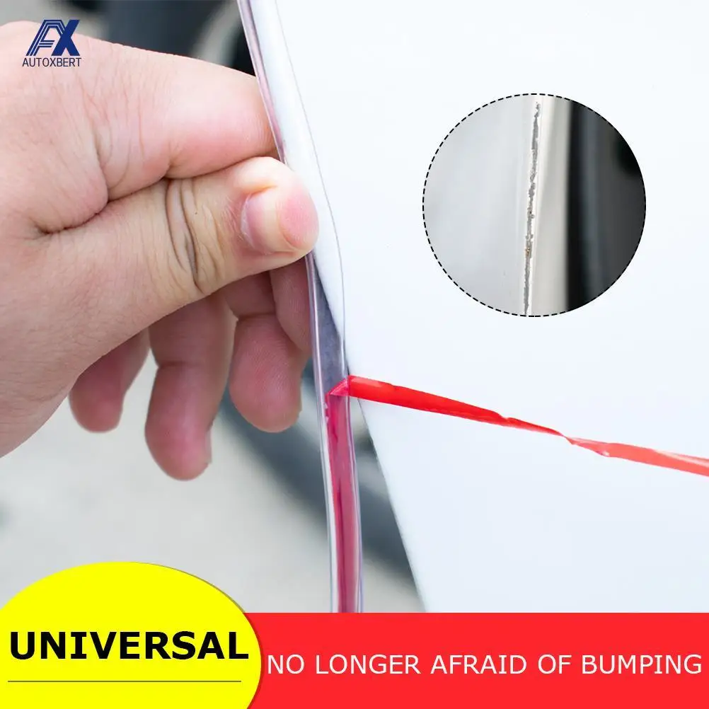 5M/16FT Car Door Edge Guard Trim Moulding Strip Rubber Anti Scratch Universal U Type Transparent Seal Protector Styling Adhesive