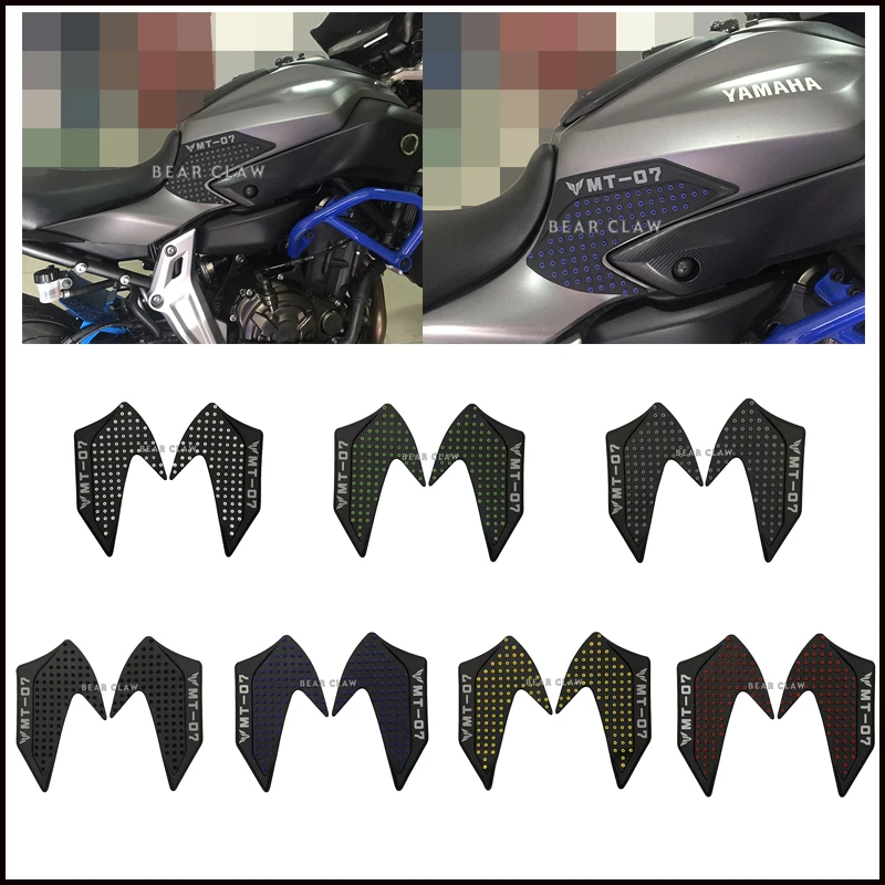 Motorcycle Tank Traction Pad Side Gas Knee Grip Protector Anti slip sticker for YAMAHA MT-07 MT07