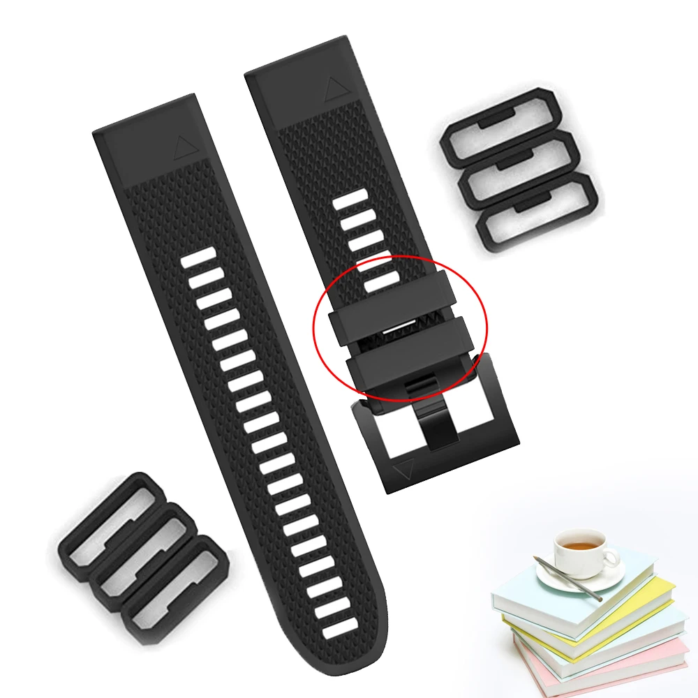 Anillo de goma negro para reloj inteligente, cierre de bucle para Samsung Galaxy Watch 3, 41, 45mm, para Xiaomi Haylou Solar LS05