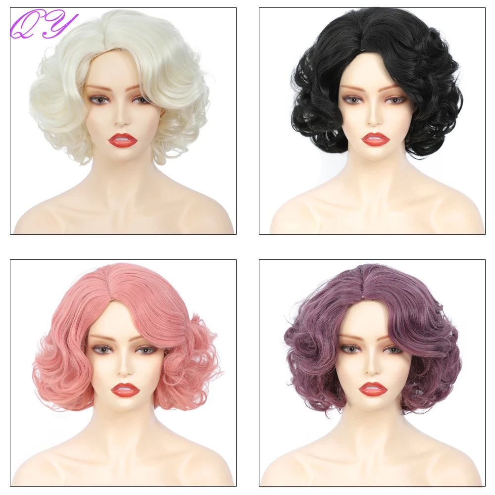 Cosplay Wigs Natural Wigs For Women Short Blonde Wave High Temperature Synthetic Fiber Daily Hair