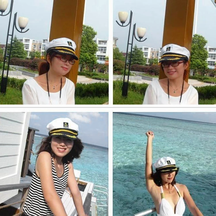 Adjustable Cap Navy Marine Admiral Caps for Men Women Adult Military Hats Yacht Boat Skipper Ship Sailor Captain Hat Costume