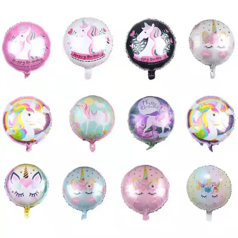 

2/5pcs 18 inch cartoon unicorn aluminum film balloon wedding children birthday party event graduation carnival theme decoration