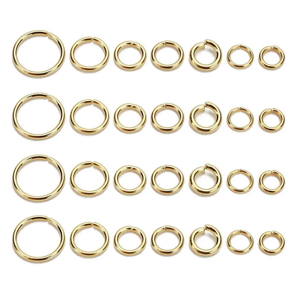 100/200Pcs Stainless Steel Open Jump Rings 3/4/5/6/8/10mm Dia Round Gold Color Charm Split For Diy Jewelry Making Findings