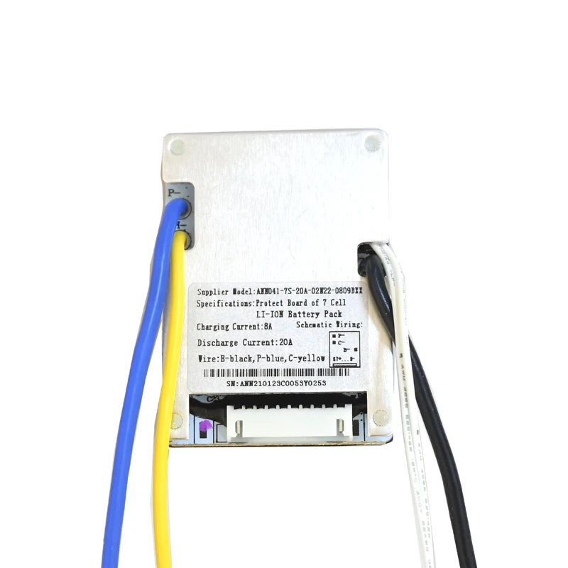 Placa da proteção do PCM da bateria do lítio BMS, 500W, 7S, 24V, 20A, função equilibrada, sensor de temperatura