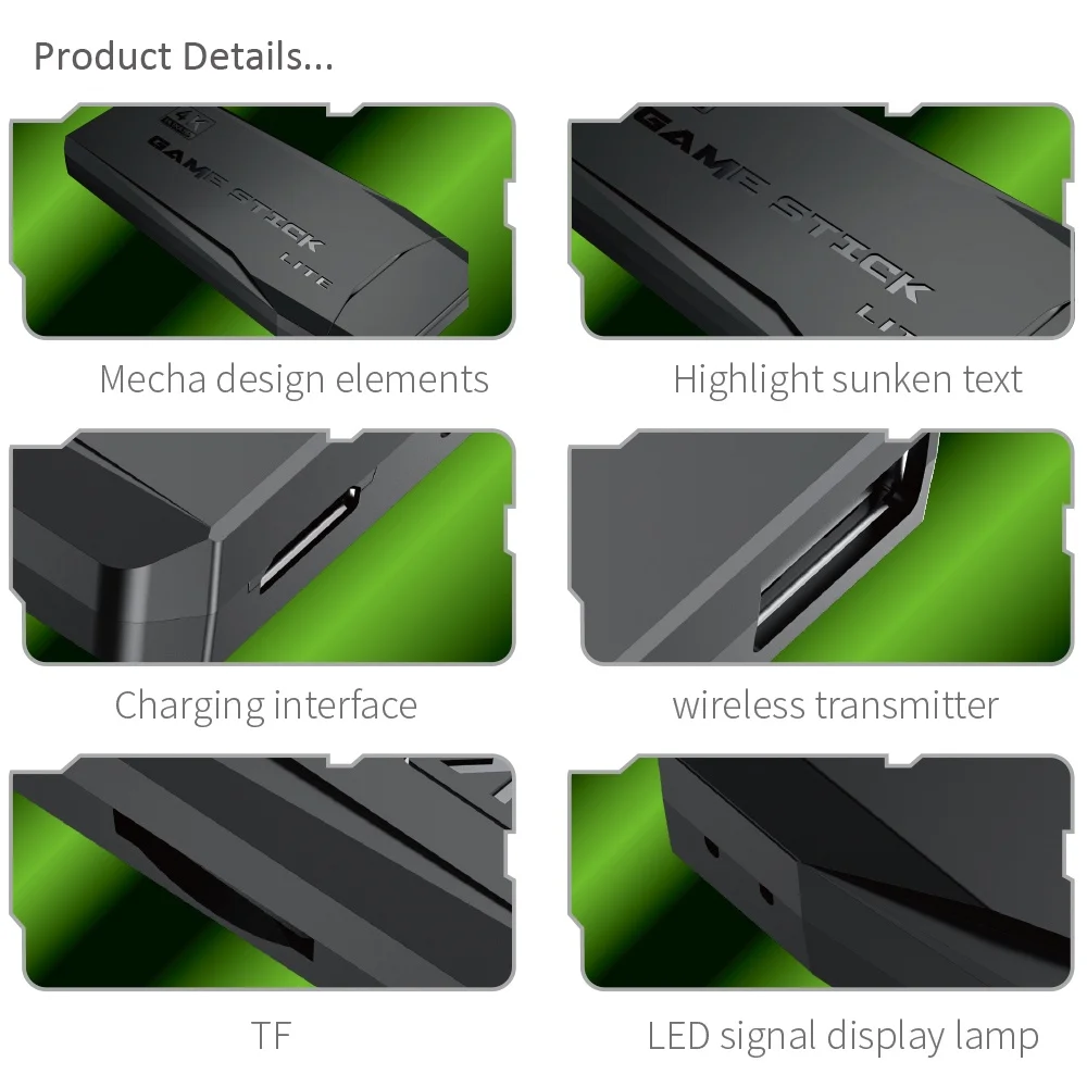 Portable 4K Game Stick TV Video Game Console 2.4G Wireless Controller Family Games With Gamepad Built in 10000 Classic Games