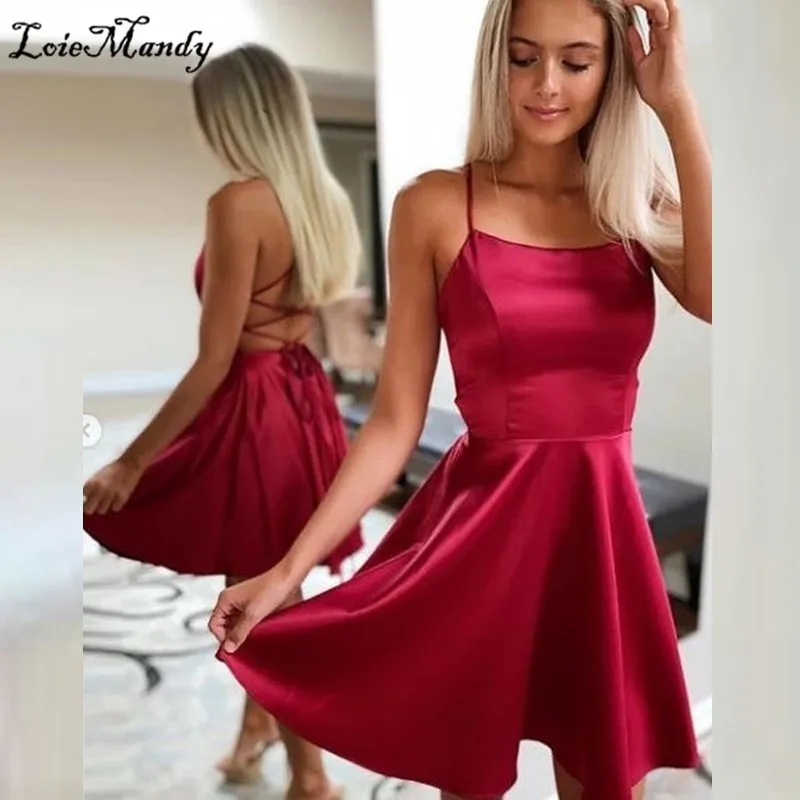 Fabulous Short Prom Dresses 2021 Sexy Criss Cross Backless Cocktail Party Gowns For Women Cheap Vestidos largos de fiesta