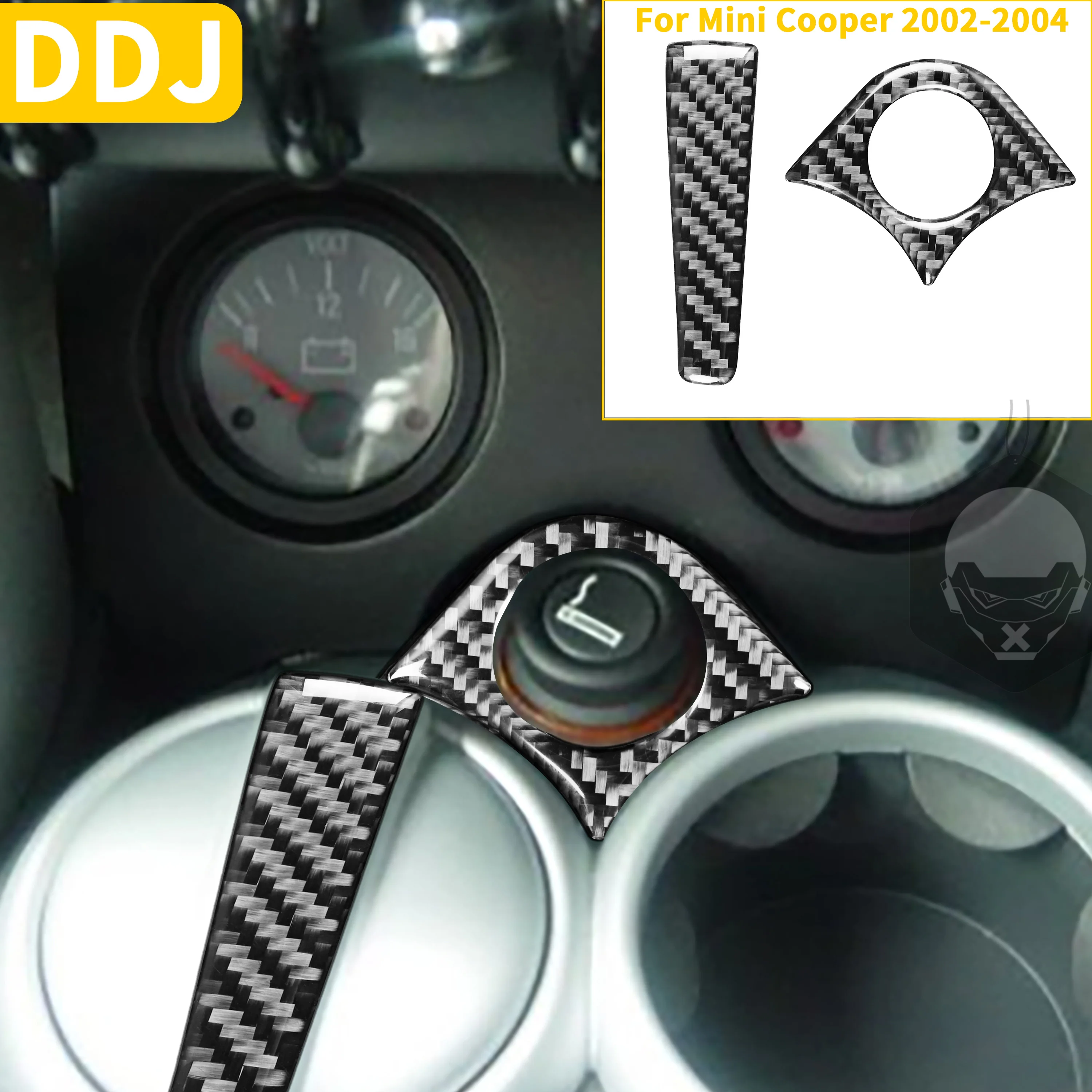 

For Mini Cooper Hatch One R50 R53 2002-2004 Accessories Carbon Fiber Car Interior Cigarette Lighter Trim Cover Knob Sticker