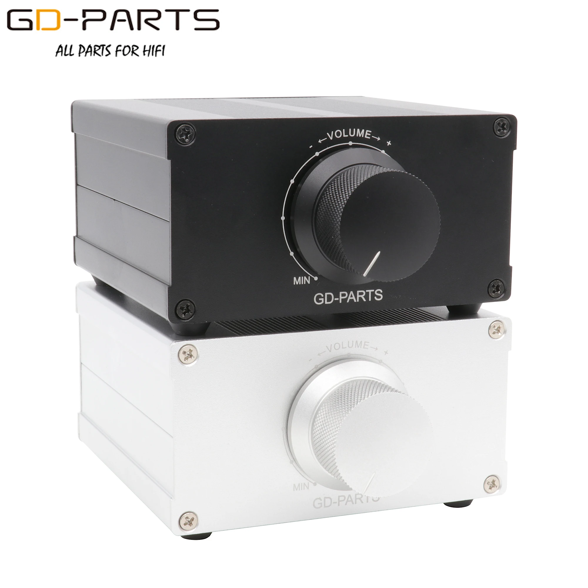 Stereo Passive Preamplifier Audio Volume Controller Control Box ALPS RK16 RK27 Potentiometer Attenuator Aluminum Chassis