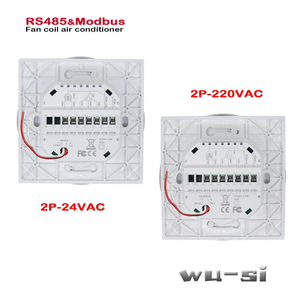 24VAC 95-240VAC 2p Fan coil thermostat Modbus RS485 RTU Digital display temperature controller for cooling or heating