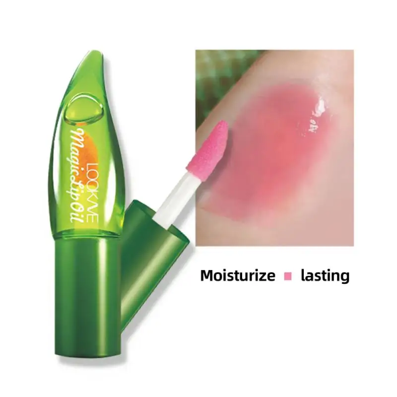 Bálsamo labial hidratante de Aloe, hidratante de Color cambiable, nutritivo, antienvejecimiento, mágico, pintalabios, labios naturales