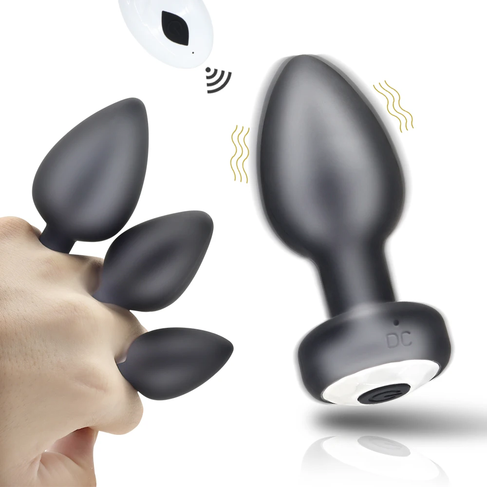 Silicone Anal Plug Set Vibrator Silicone Anal Training Kit Remote Control 10 Vibration Prostate Massager Adult Sex Toy and Games