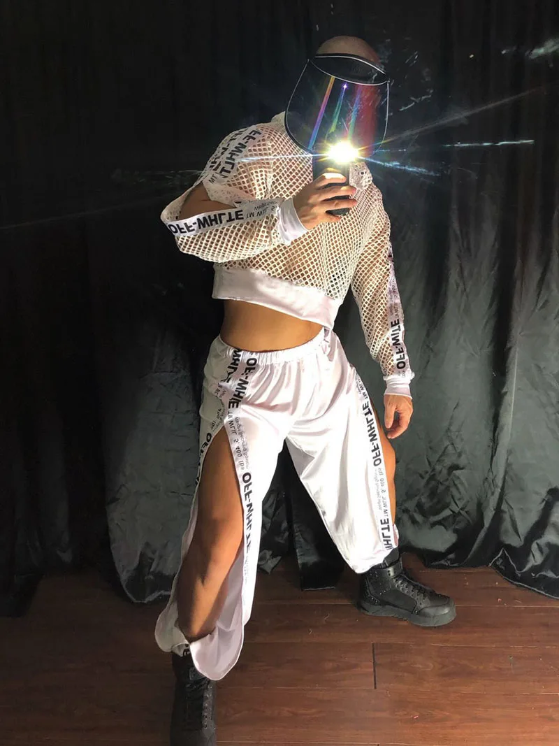 

Bar nightclub men and women gogo costume sexy night show ds white technology future theme performance costume new