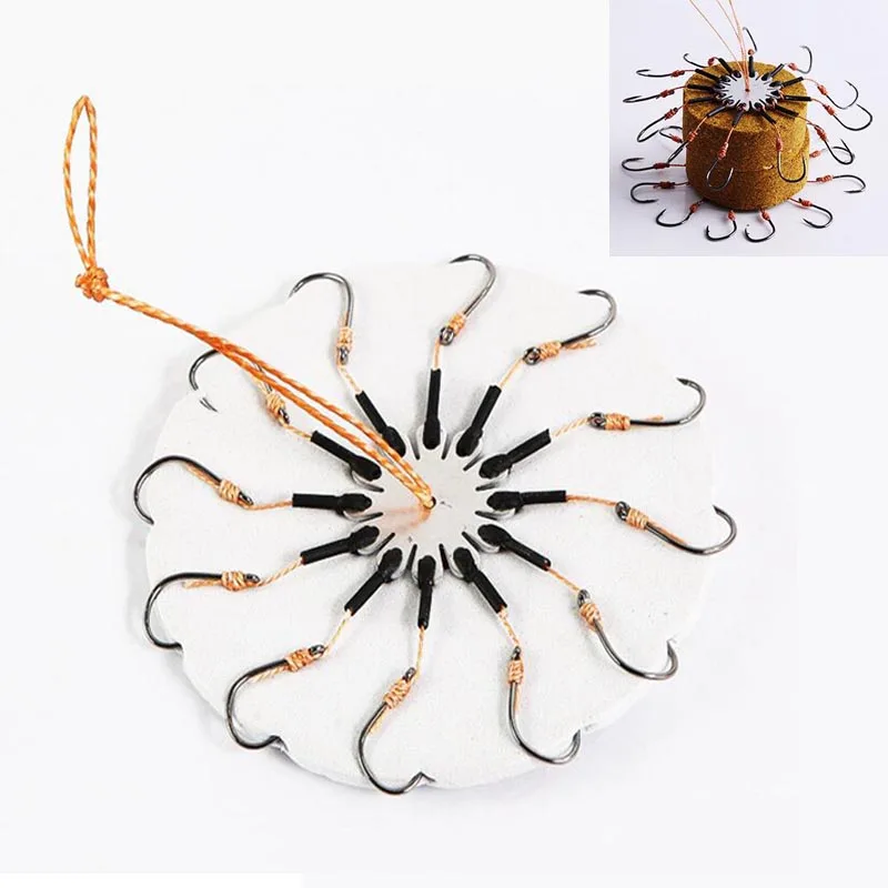 2pcs/Lot Carp Bait Fishhooks for Fishing Flap Explosion String Hook Prevent Winding PE Lines With Hose Carbon Steel Hooks Pesca