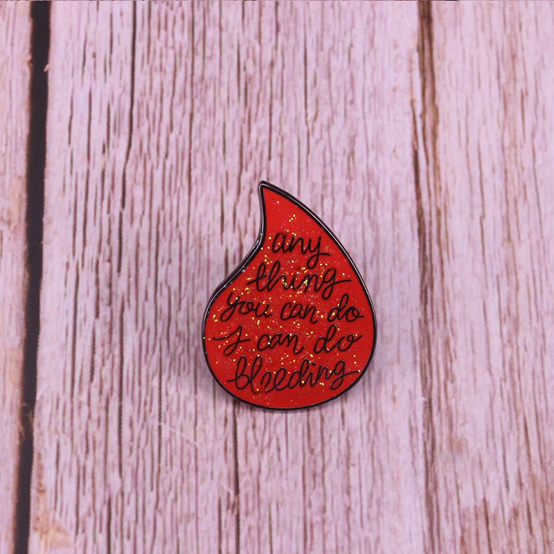 النسوية دبوس دبابيس جمع الدم قطرة فترة إيجابية تمكين الإناث GRL PWR شارة هدية للنساء