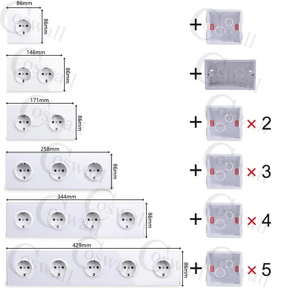 COSWALL R11 Series White Pulse Push Button Dimmer 20A Water Heater Footlight Intermediate Wall Light Switch Switched DIY Module