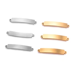 10pcs/lot Stainless Steel Gold Connectors For Jewelry Making Blank Bar Hand Stamping Tags Engraved DIY Making Bracelet