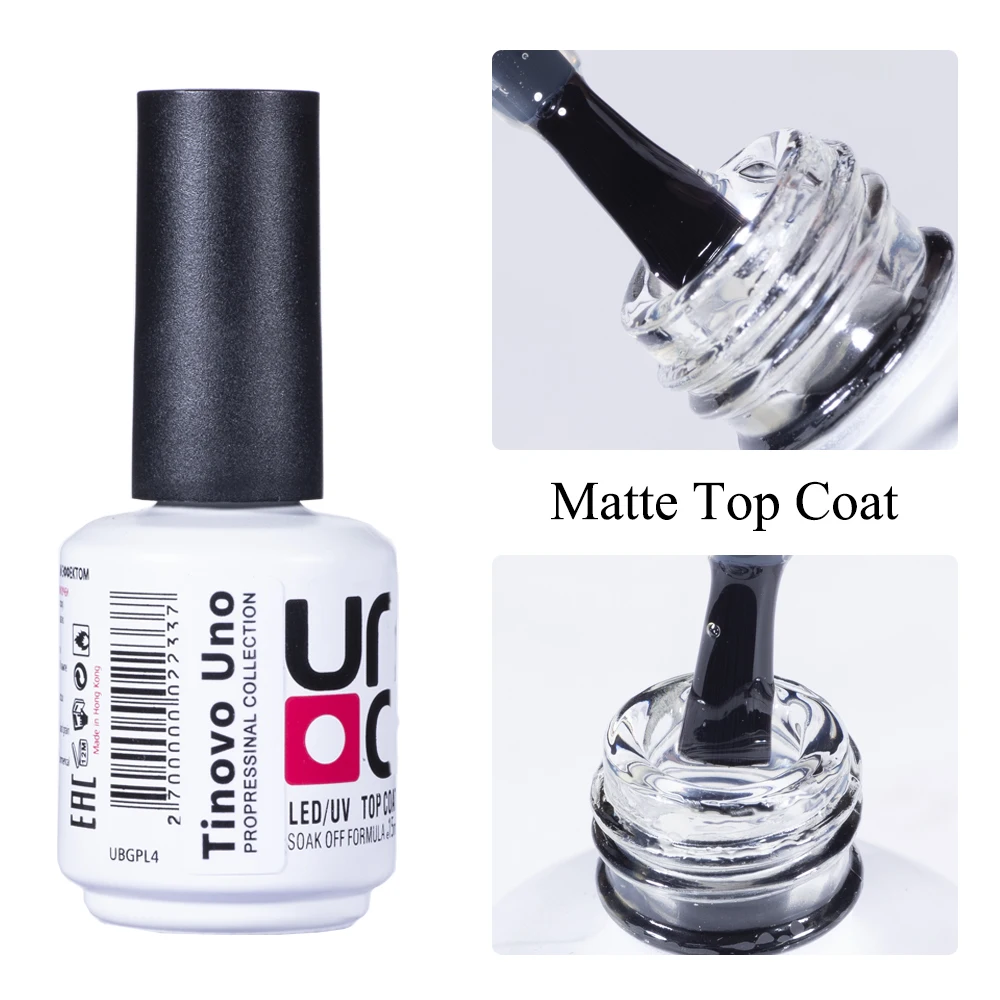 Tinovo Uno Matte Top Mantel 12ML UV Gel Nagellack Primer Tränken Off Topcoat Keine Wischen Glänzend Matt Lacke für Nailart Dekorationen