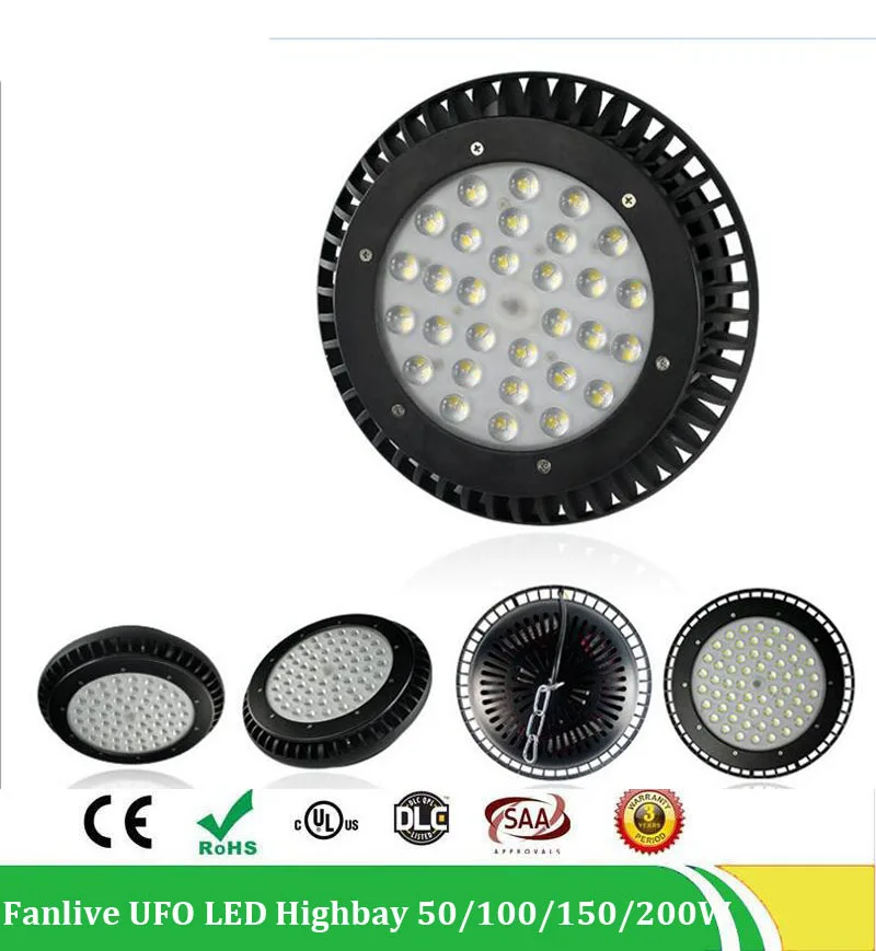 

20pcs/lot 50W Led UFO High Bay Flood Light 200W Industrial Lighting IP65 Waterproof High Bay , AC100-265V 5years Warranty