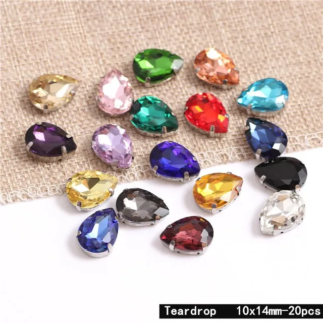 Mixed Color Glass Crystal Sew On Rhinestones With Silver Claw Sew on Stone Sewing Rhinestones For Clothing Shoes Diy image 3