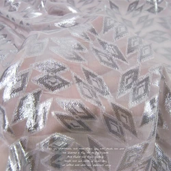 High Quality SilK Metallic Fabric Lurex Pink Silver Shiny for Clothing Garment Scarves