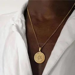 Men Necklaces, Seals Of The Seven Archangels Pendant ,Stainless Steel Gabriel Zadkiel Jewelry Gift with 24 inch
