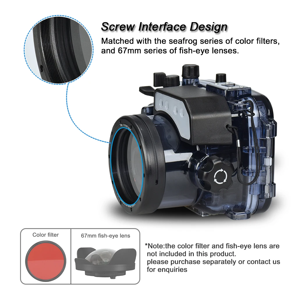 ソニーRX100 I II III IV V VI VIIデジタルカメラ用シーフロッグス ダイビングケース 水中ハウジング 防水カバー 水密バッグ
