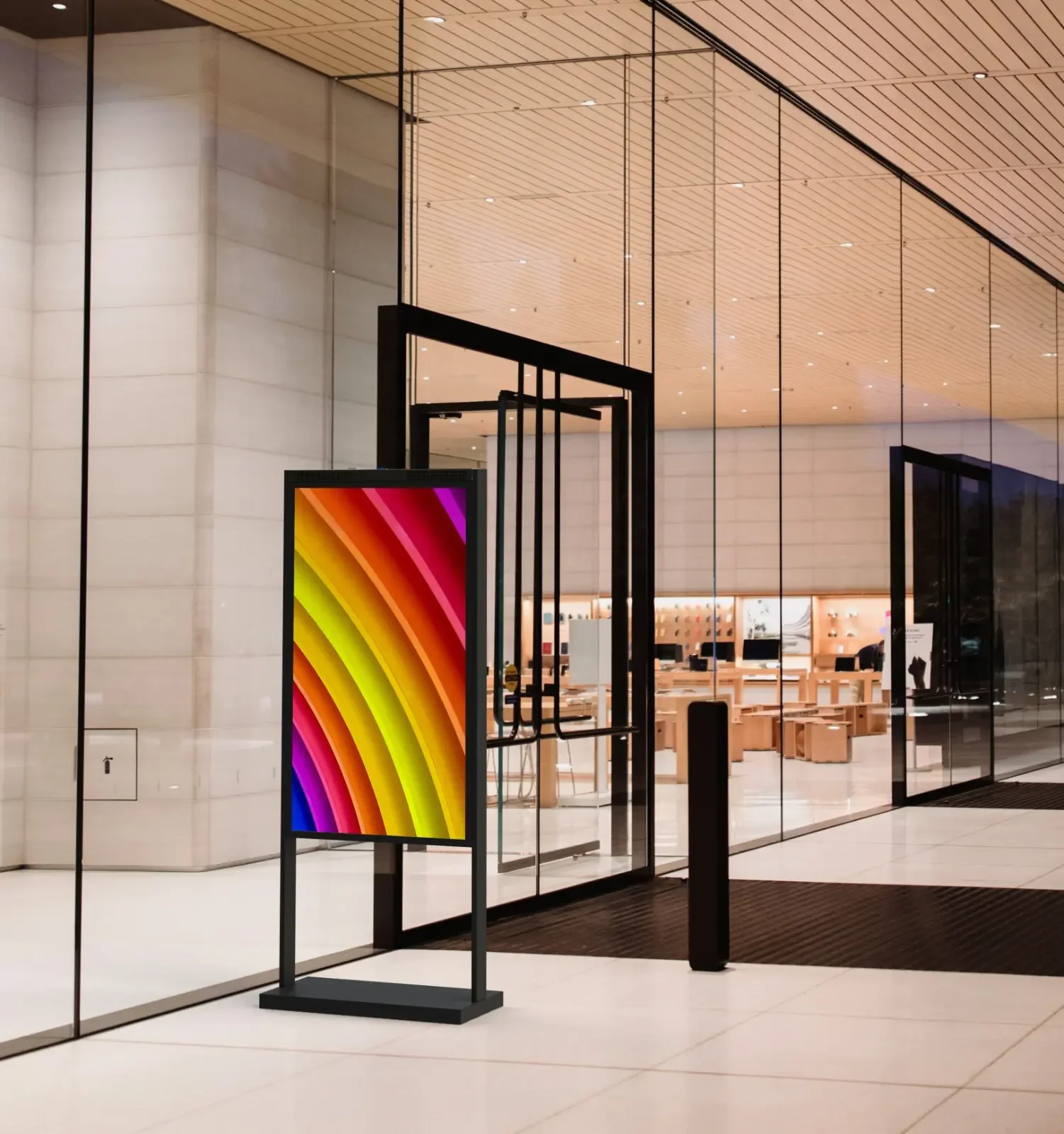 Janela brilhante 2500nits 4K de dupla face de 43 polegadas voltada para jogador de publicidade ao ar livre