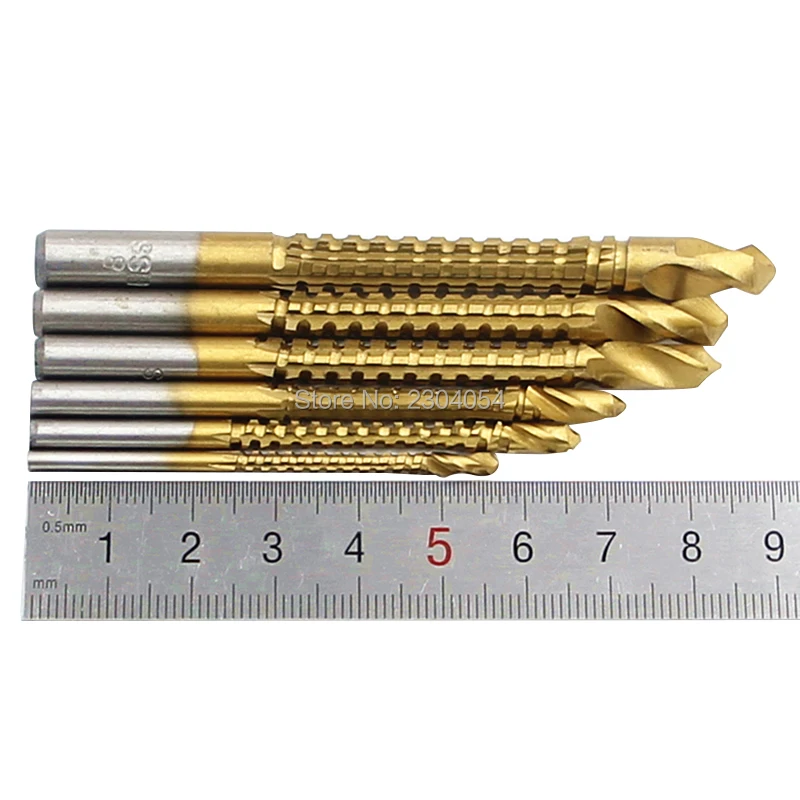 Baru 6 Buah Mata Bor HSS Lapis Titanium Bit Bor Listrik untuk Pemotong Penggilingan Logam untuk Slot Kayu 3/4/5/6/6, 5/8Mm